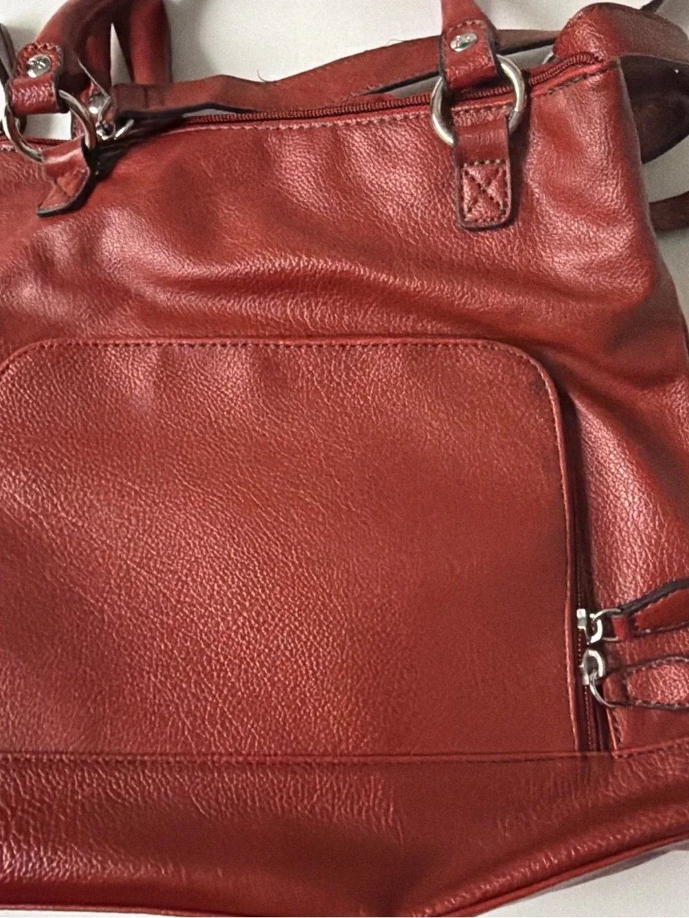 Relic Red Leather Shoulder Bag with Front Flap